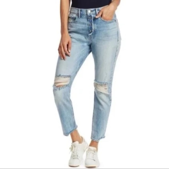 Frame  Le Original Skinny Rigid Re-Release Distressed Jeans - Picture 1 of 6